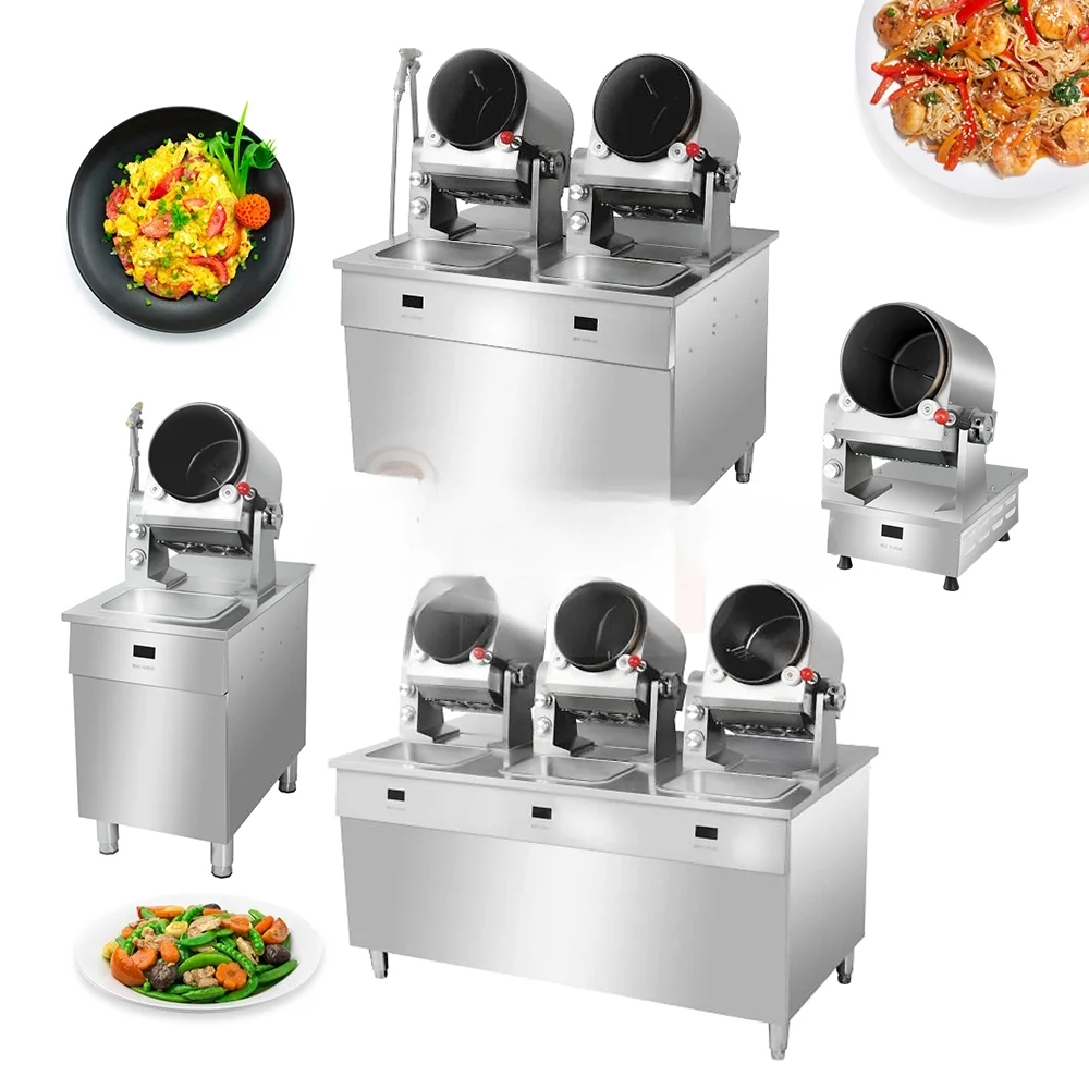 220V 5Kw Commercial Electric Intelligent Automatic Stir Frying Machine Automatic Cooking Machine Gas Auto Cooking Stir Fryer