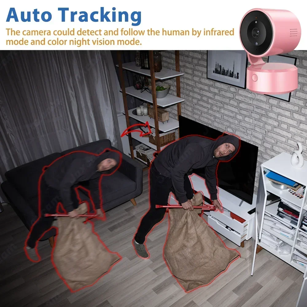 Tuya 5MP PTZ WiFi IP Camera Bluetooth connection One-touch Call Indoor Pink White Baby Monitor Wireless Security Protection Cam