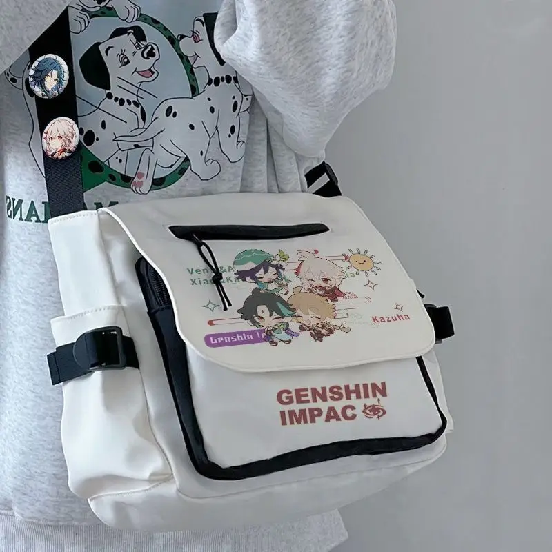 

Genshin Impact Game Single Shoulder Bag Middle And Primary School Boys, Class Bag, Trendy Brand For Girls, Crossbody Backpac