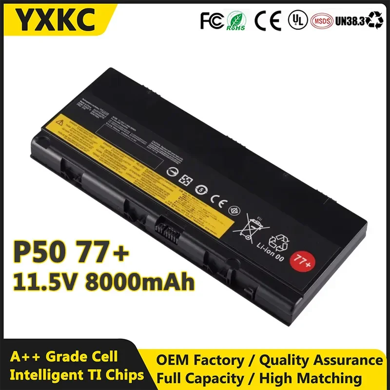 YXKC 11.5V 8000mAh Laptop Battery 00NY492 00NY493 SB10H4507 SB10H45075 76 77 SB10H45078 For Lenovo ThinkPad P50 P51 P52