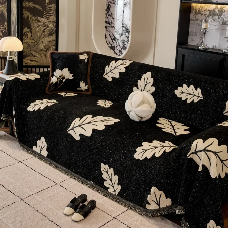 Chenille Sofa Towel for Living Room French Style Home Decoration Sofa Cover Couch Cover Tassel Edge