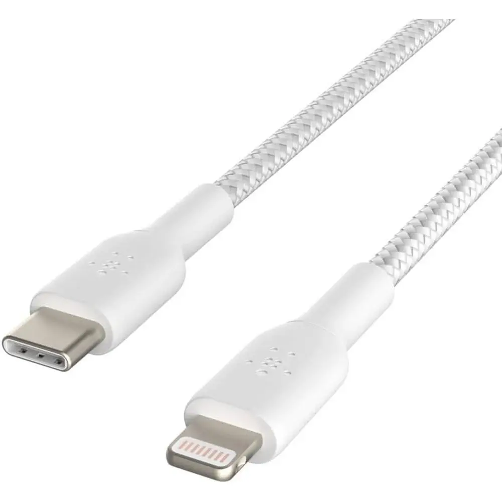 

Nylon Braided USB-C to Lightning Cable 6.6ft/2M - Certified 18W PD Fast Charging Cable for iPhone 14, iPhone 13 - White
