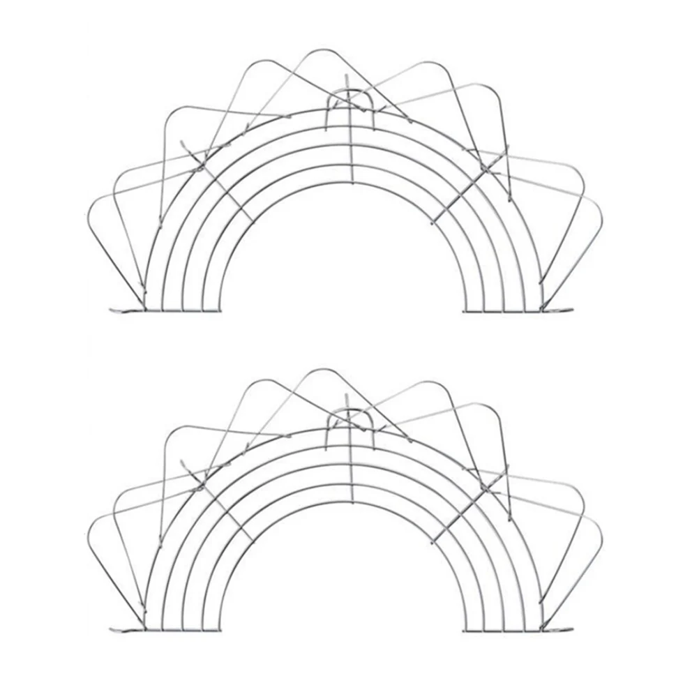 

2pcs 38Cm Foldable Semicircle Stainless Steel Oil Draining Rack Steamer Kitchen Gadget For Home Restaurant Hotel Drainage Tool