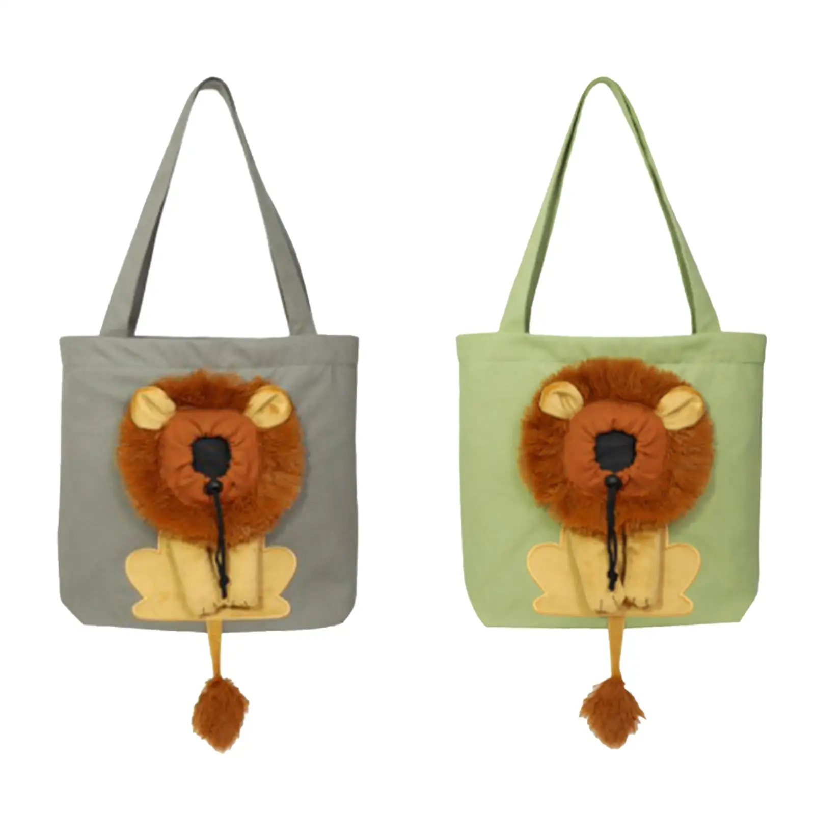 Portable Cat Carriers Travel Transport Bag Tote with Handle Cute Carrying Breathable Lion Shape Canvas for Walking Small Animals