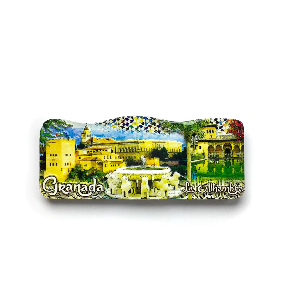 

Granada and La Alhambra 3D Resin Fridge Magnet - Souvenir from Spain with Strong Magnet for Home Decoration