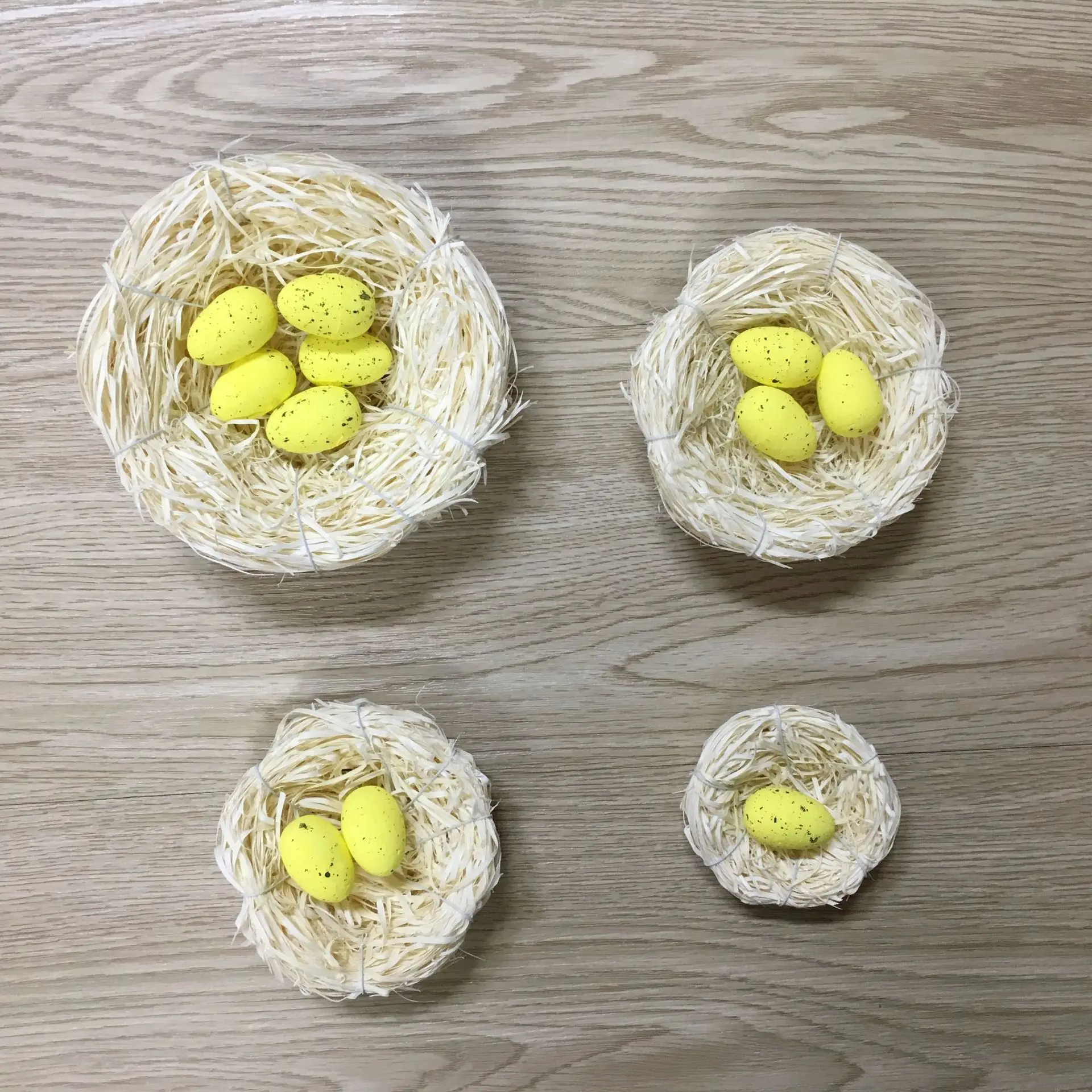 

6-12cm Nature Bird Nest White Rattan Woven Bird's Nest Easter Decor DIY Handmade Craft Birds Nest for Easter Home Garden Decora