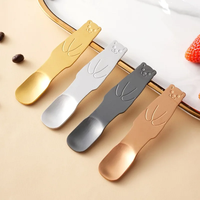 304 Stainless Steel Ice Cream Spoon Creative Children's Teddy Bear Cake Dessert Spoon Yogurt Spoon Jelly Spoons Accessories