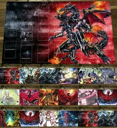 Yugioh ocg tcg vermelho-olhos escuridão dragão playmat tcg ccg tapete do rato tapete de mesa tapete de cartão de negociação com zonas + saco livre