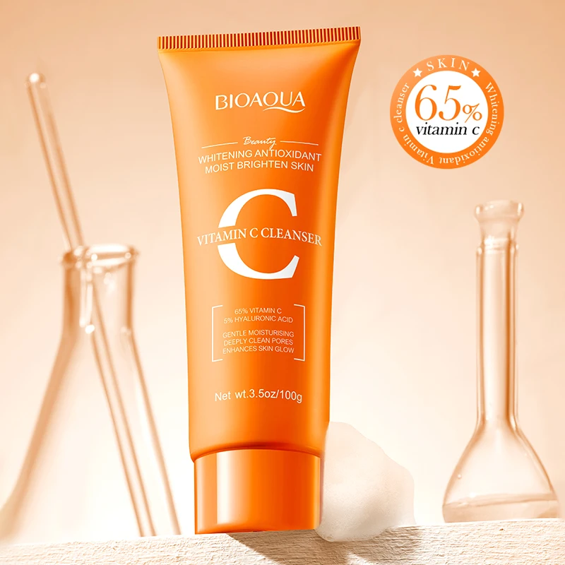 BIOAQUA Hyaluronic Acid Retinol Vitamin C Facial Cleanser Oil Control Moisturizing Face Wash Foam Face Cleanser Skin Care