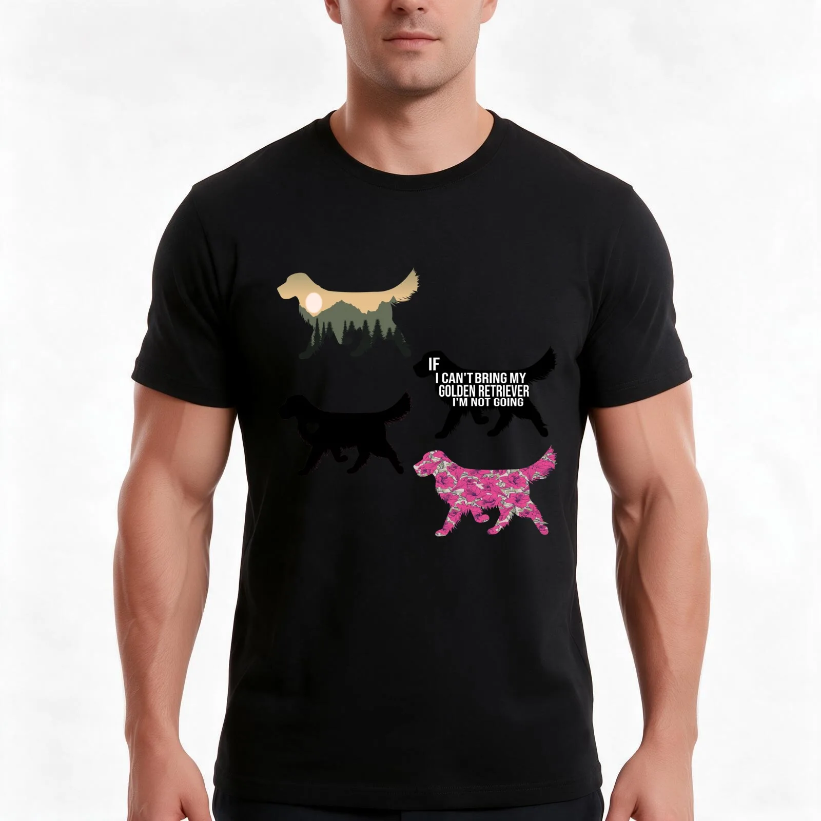 cute golden retriever dog funny golden retriever mom gifts T-Shirt, Summer Casual Cotton Tee, Oversized Streetwear Tops