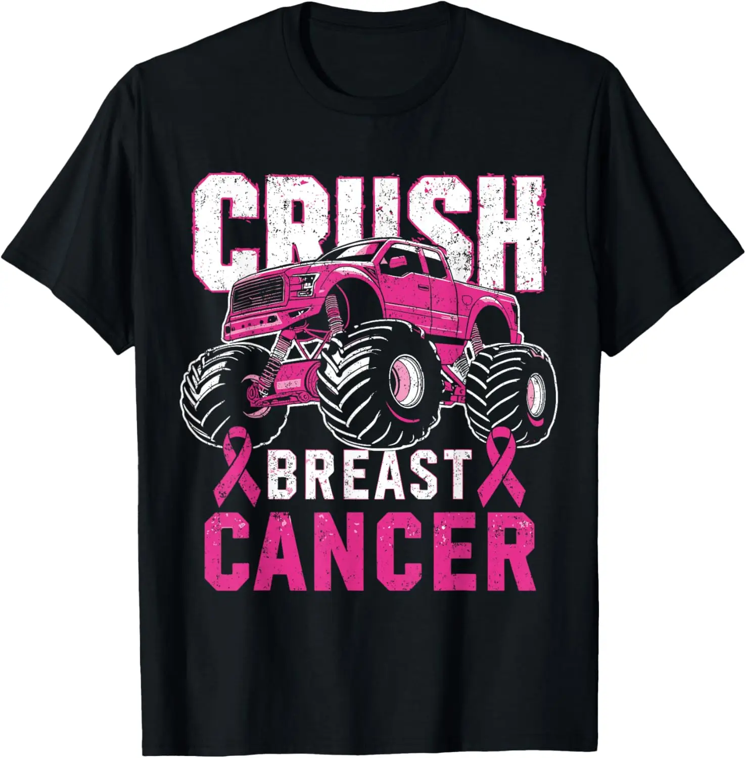 Truck Pink Breast Cancer Awareness Kids Toddler Boys T-Shirt