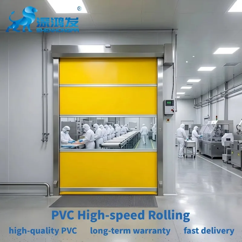 Custom Industrial PVC Fast Rolling Door High Speed Automatic Roll Up Door Hygienic Cleanroom Medical Laboratory Environment Use