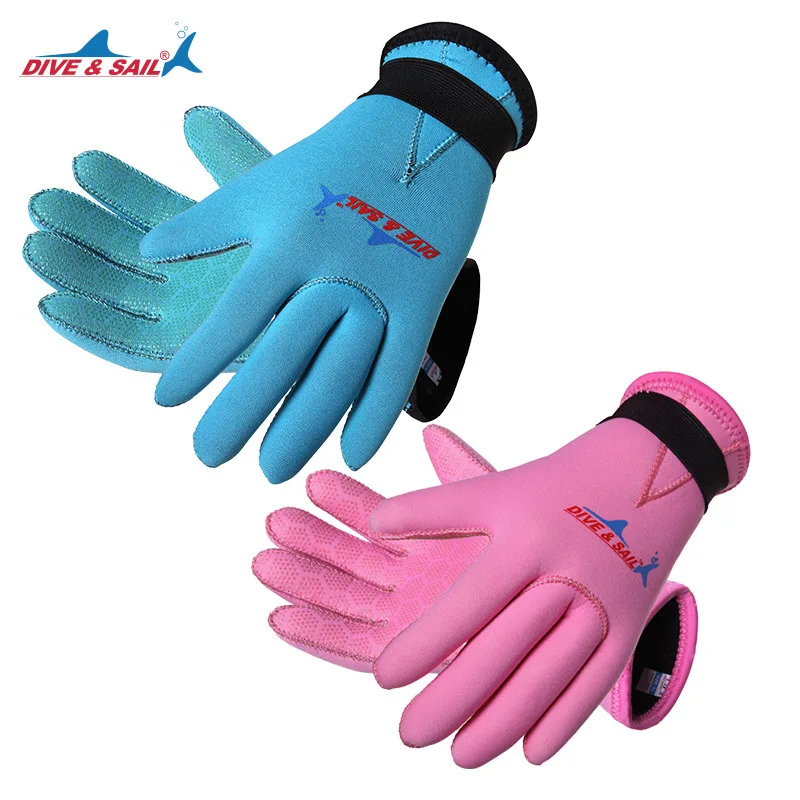 3MM Diving Gloves Children Anti-Scratch Hand Protection Wear-Resistant Warm Snorkeling Gloves Kids Swimming Gloves