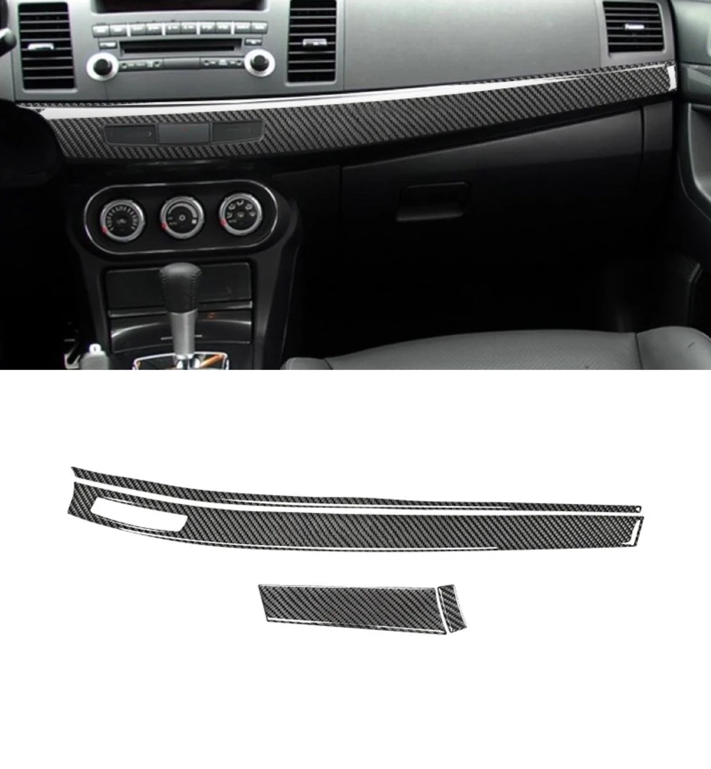 

Carbon Fiber for Mitsubishi Lancer 2008 2009 2010 2011 2012 2013-2015 4Pcs Car Interior Dashboard Panel Cover Trim Sticker