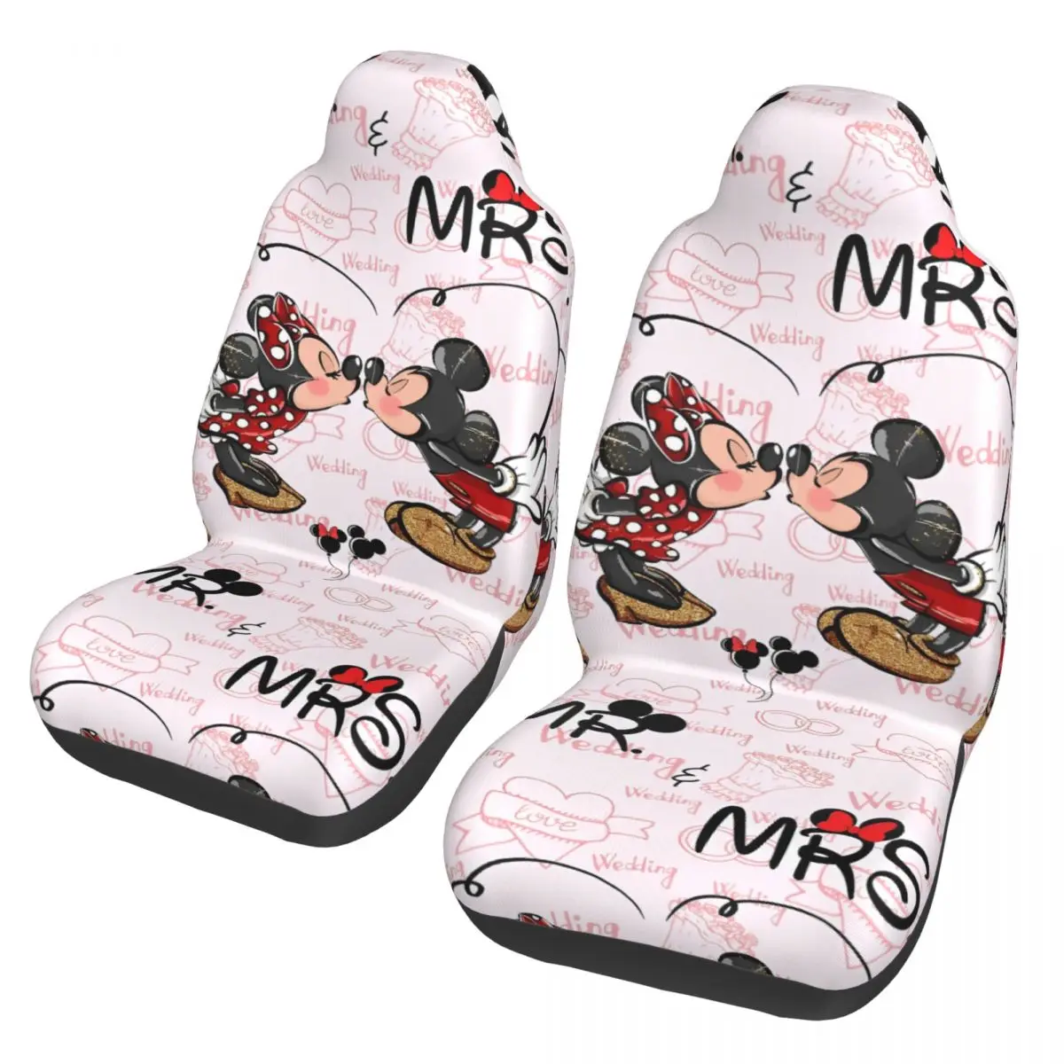 

Чехол на автомобильное сиденье Mickeys Mouse Minnies, гибкие чехлы на сиденья, комплект из 2 предметов, универсальный, подходит для автомобилей, седанов, внедорожников и грузовиков