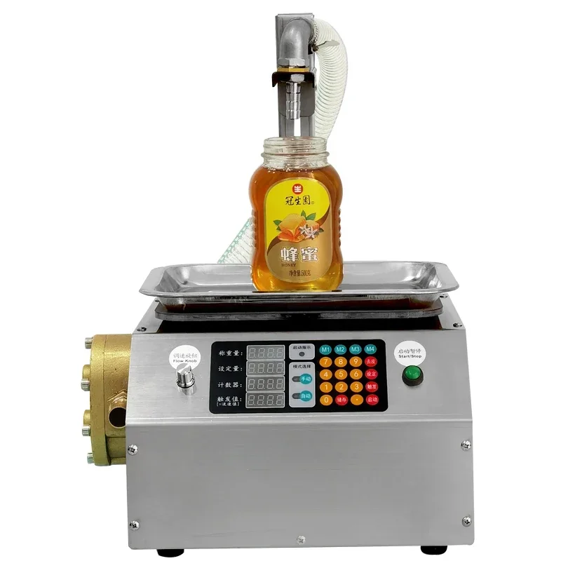 For CSY-L15 Flow Weighing Type Fully Automatic Dispensing Filling Machine Honey Sesame Sauce Edible Oil Glue Viscous Liquid