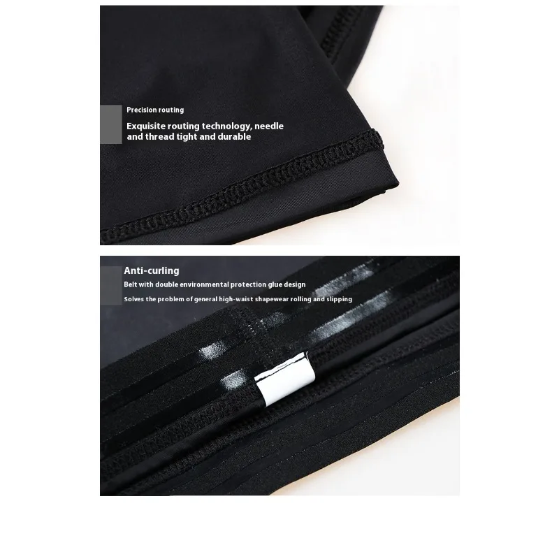 Heren boxershorts met hoge taille, anti-rollen, niet-schuren, verlengde lengte, afslankend ondergoed, comfortabel buikcontrole-ondergoed