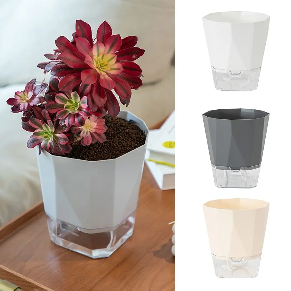 New Self Watering Lazy Plant Pot Including Liner with Handle Soil Flower Pot Garden Supplies Potted Flower Pot