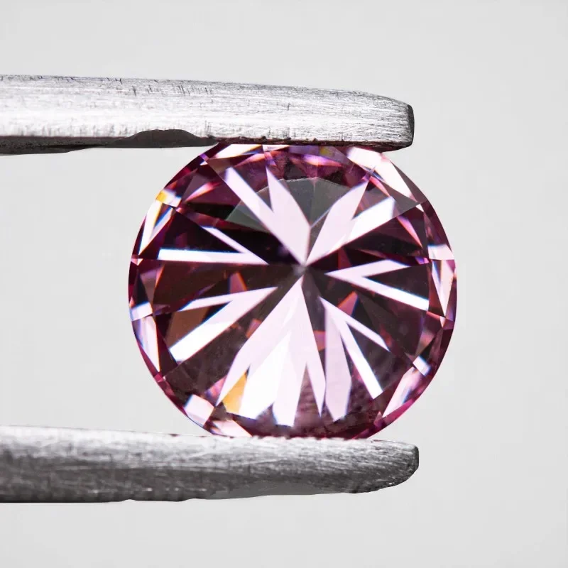 

Moissanite Stone Pink Colour Round Cut VVS1 with GRA Certificate top Gemstone Charms Beads for jewel making