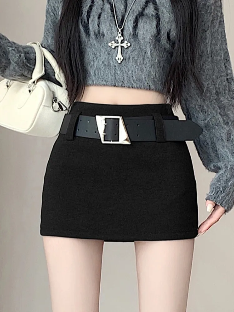 Spicy Girl Thiened High Waist A-Line Rock Damen Herbst Winter Faion Weicher, bequemer Fce Wrap-Around-Rock