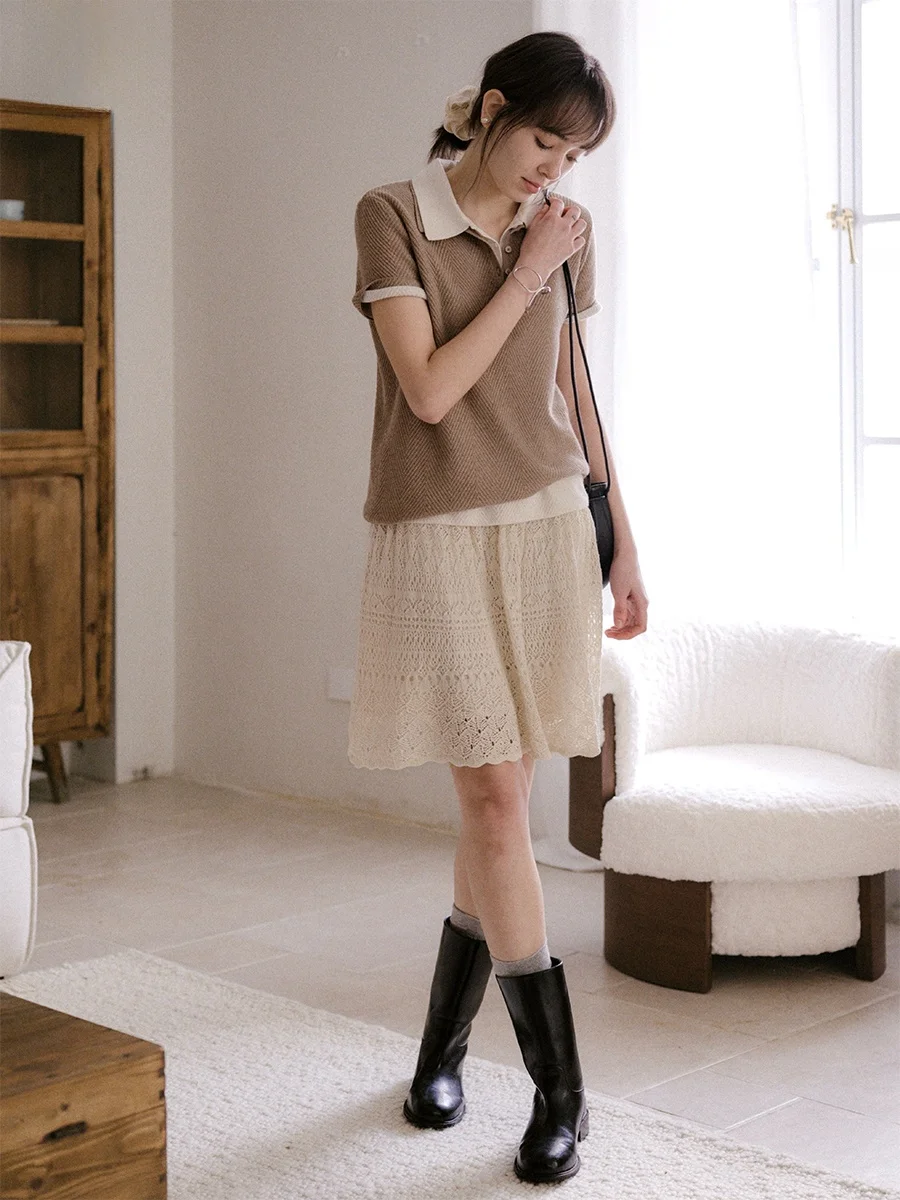 

Винтажная юбка миди из льняной смесовой ткани с высокой талией, универсальная, с цветочным 3D-дизайном, женское платье