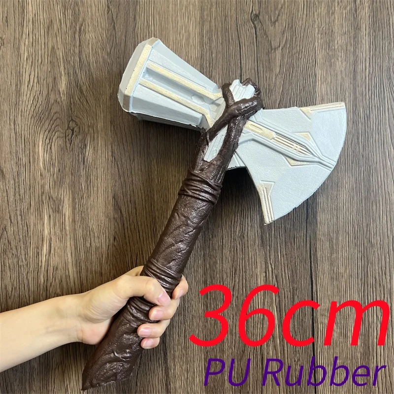 Cosplay  Superhero Weapons Damaged AXE Cosplay Thunder Axe Hammer Halloween Prop Role Playing Gift Safety PU Rubber