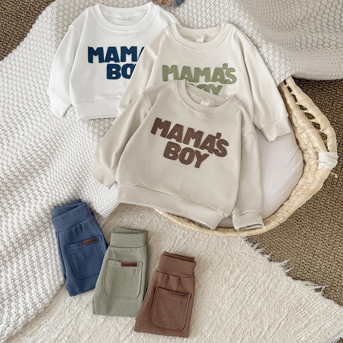 

Spring/autumn Baby Boys Girls Clothes Sets 3D Letter Embroidery Sweatshirt Top Pants 2Pcs Long Sleeve Warm Infant Suit 0-3Y