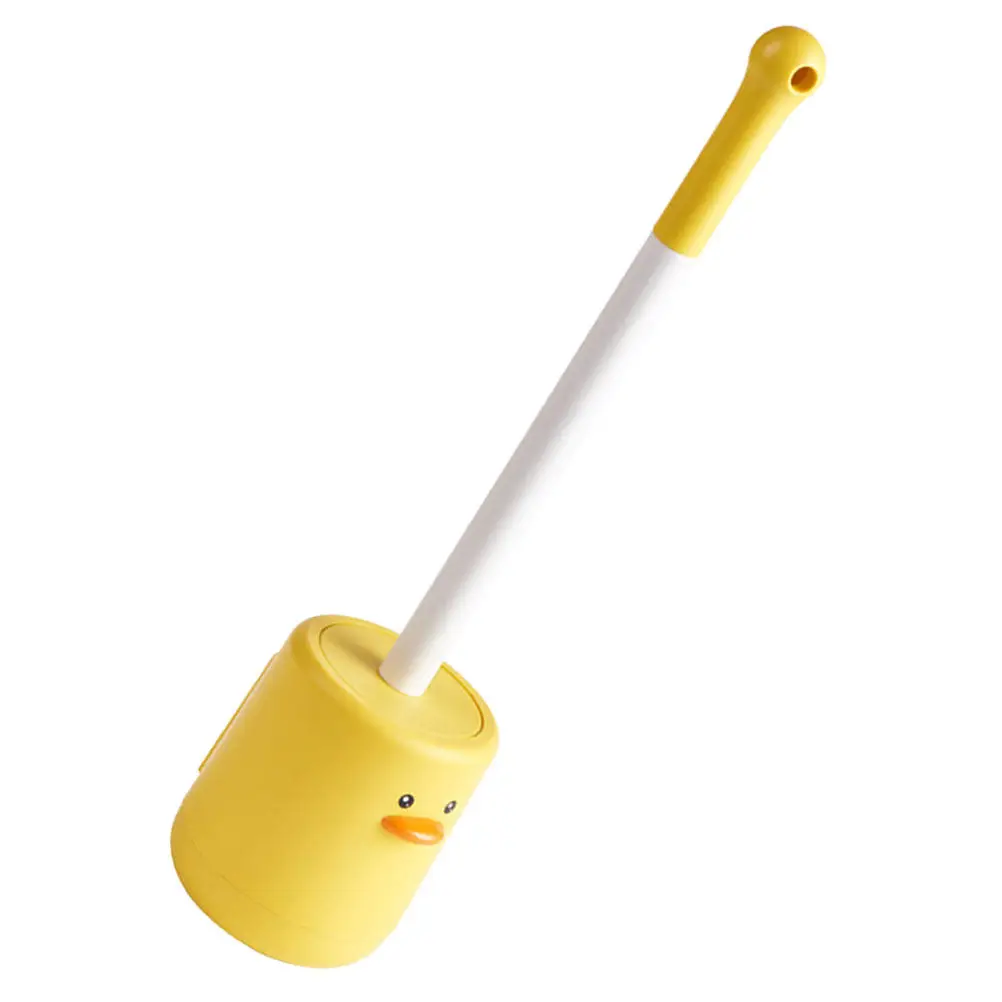 1Set Long Handle Toilet Brush with Holder Wall Mounted Base Bathroom Cleaning Tool Efficient Scrubber Space Saving for Home
