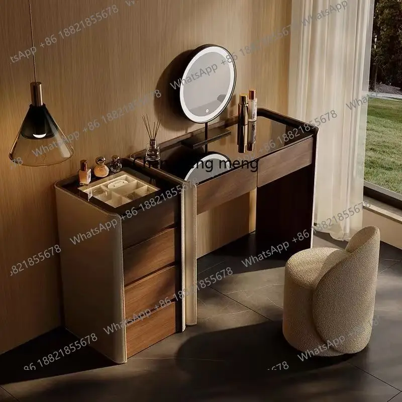 Comò da camera da letto con tavolo da trucco in legno massello, moderno, semplice, per piccoli appartamenti, integrato