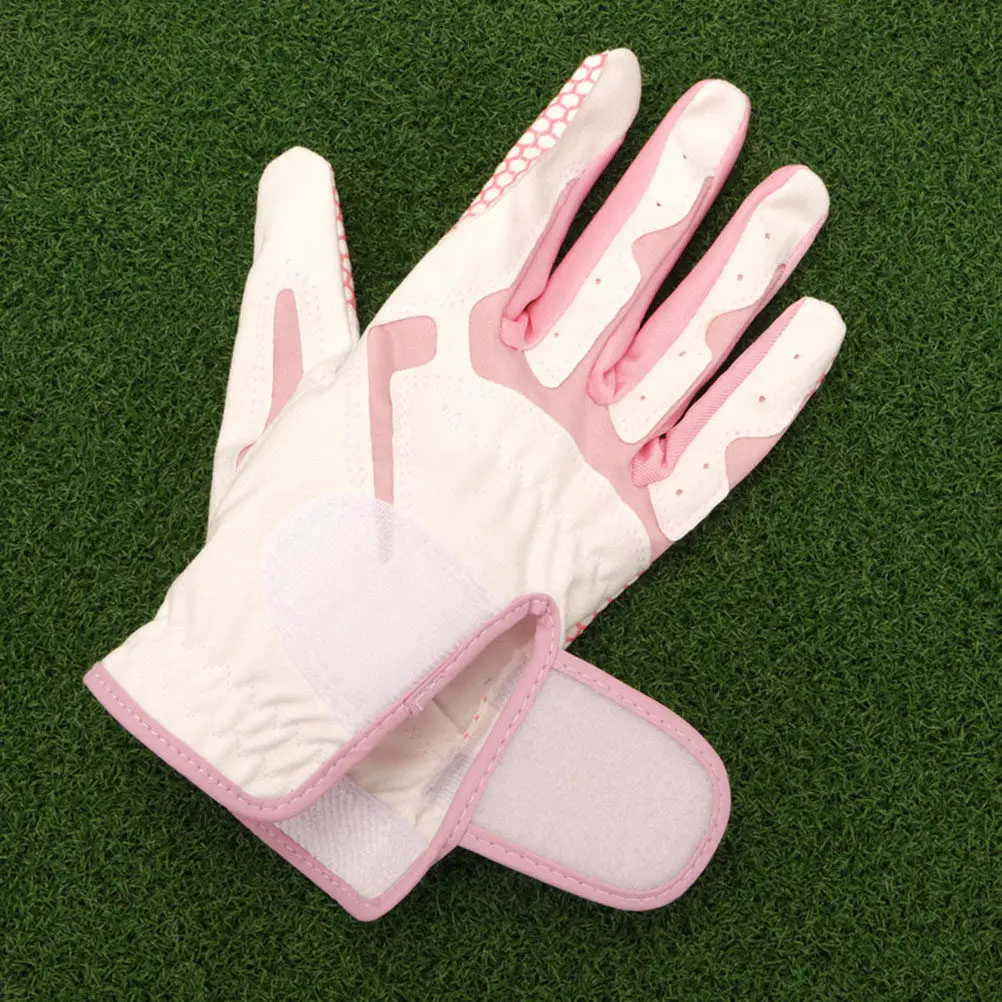 

1 Pair Ladies Golf Gloves Sweat Absorbent Breathable Adjustable Band Finger Injury Protective Outdoor Golfing Hand Protector