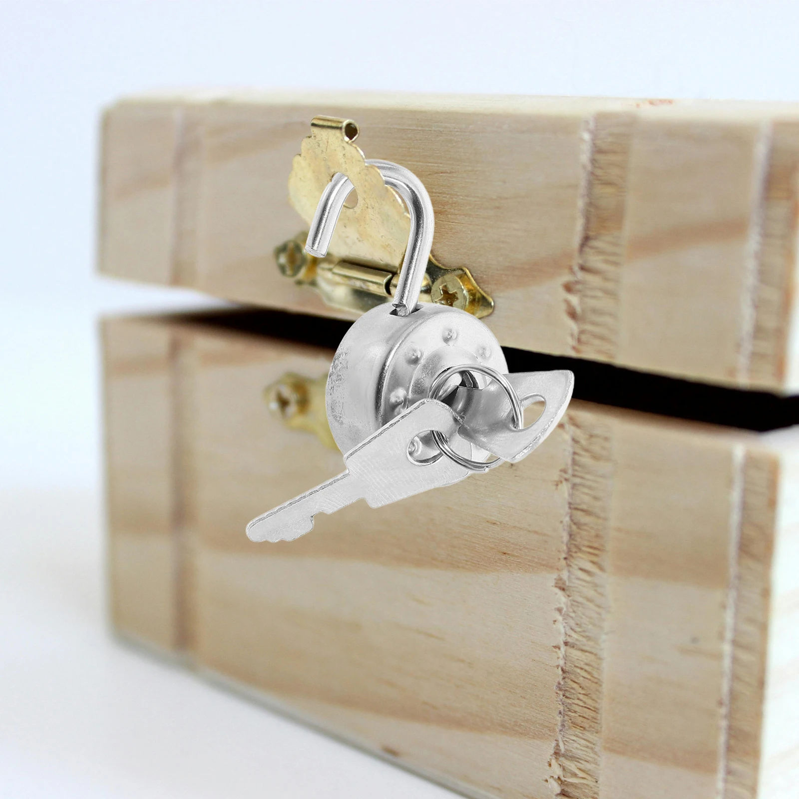 

1 Set Mini Round Padlocks Keys Small Vintage Locks For Diary Locker Jewelry Box Stationery Storage Security Zinc Alloy Metal