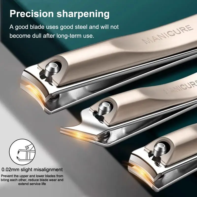 Professional Nail Clippers Set Rotating Leather Bag Manicure Tool 5 or 10Pcs Precision Grooming Kit for Salon and Home Use