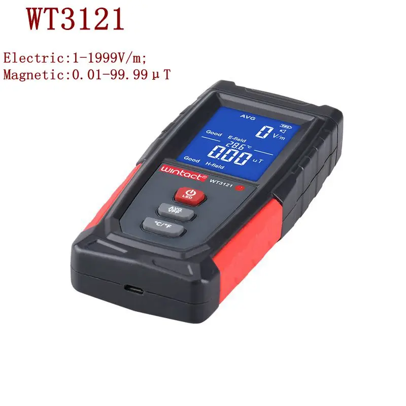 WT3121 Electromagnetic Field Radiation Detector Emf Meter Rechargeable Handheld Portable Counter Emission Dosimeter Computer