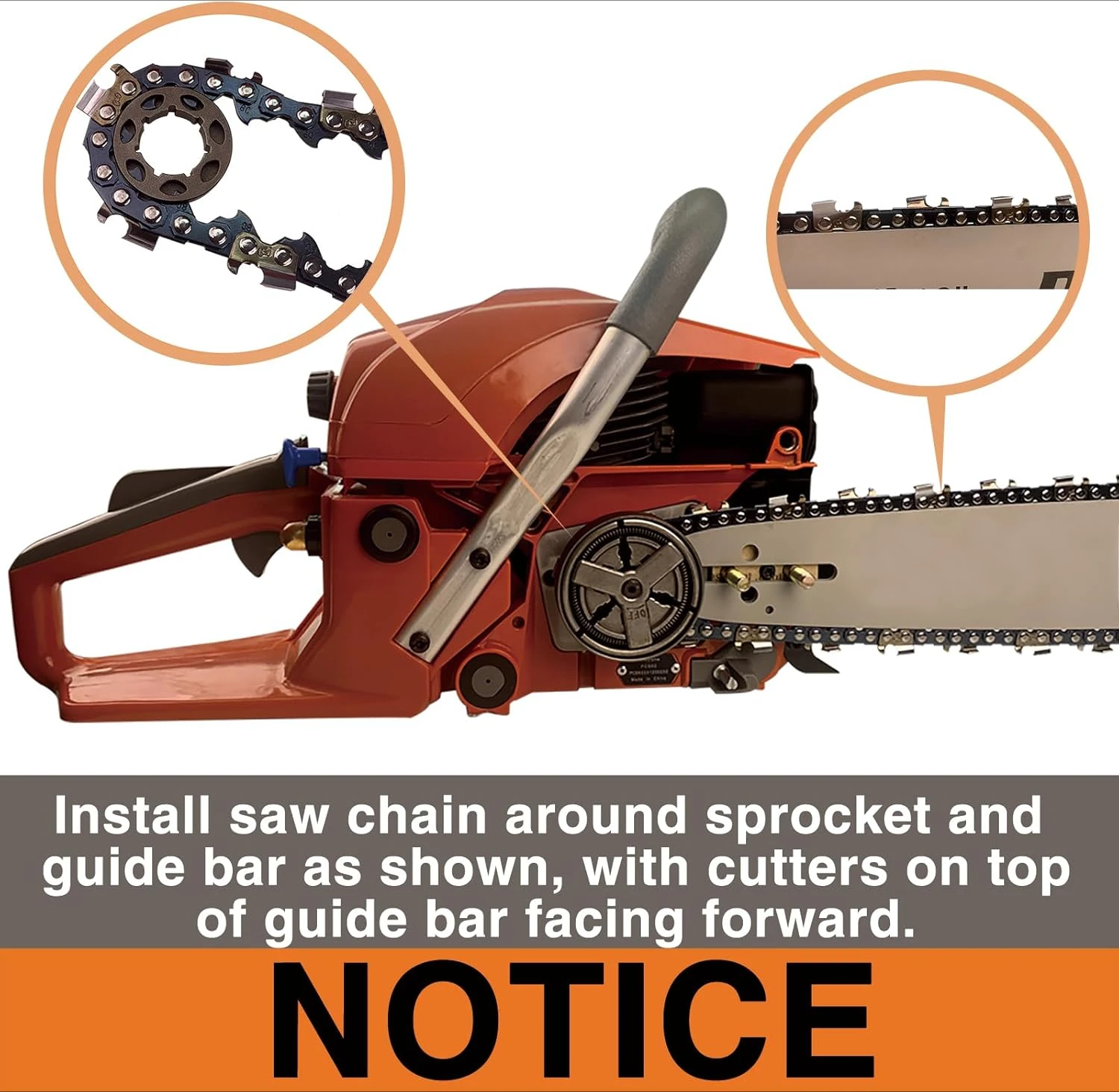 58CC 2-Cycle Gas Powered Chainsaw, 16-Inch Top Handle Chain Saw, Gasoline Chainsaw 20-Inch for Tree Wood Cutting