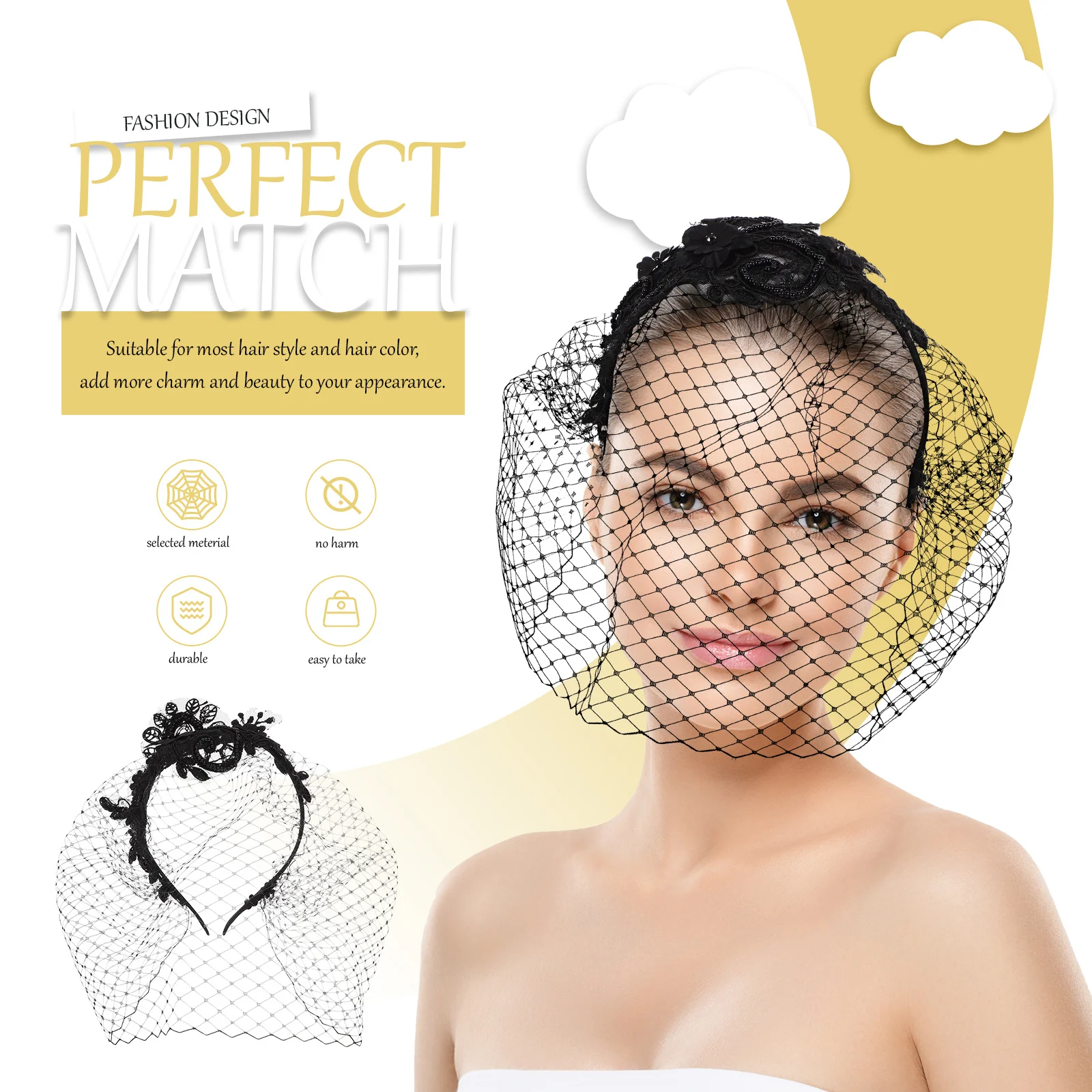 

Vintage Birdcage Veil Mesh Headband Bridal Veil Wedding Hair Accessories for Women Tea Party Cocktail Wedding Hair Accessories