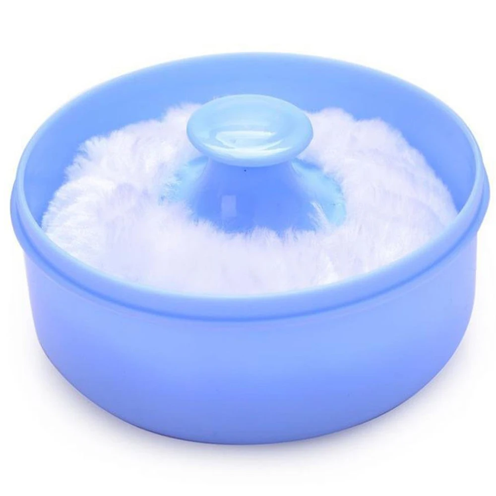 

RANA Baby Soft Face Body Cosmetic Powder Puff Sponge Box Case Container (Blue)
