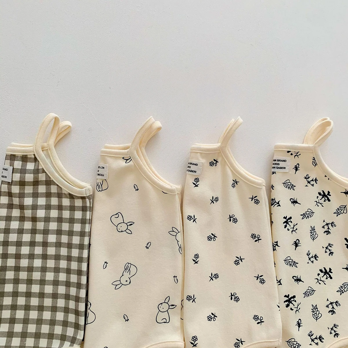 Ircomll 2 pcs Summer Baby Boys Girls Romper Sleeveless Button Bodysuit Casual Overalls for Newborn Infant Onesie Crawling Suit