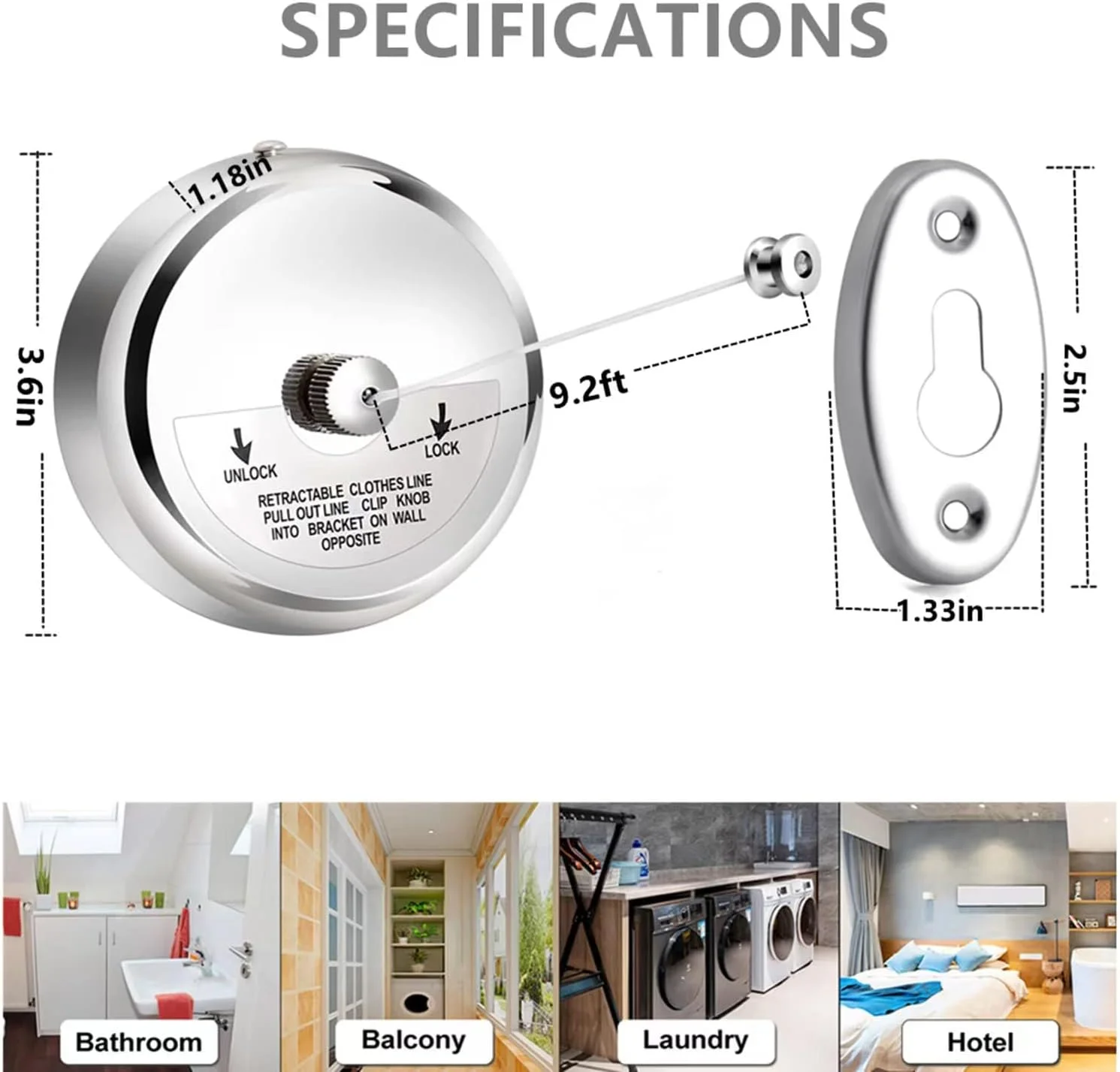 1 قطعة RV حبل الغسيل القابل للسحب الفولاذ المقاوم للصدأ قابل للتعديل دش الغسيل للمنزل المتنقل قافلة شاحنة تخييم RV اكسسوارات