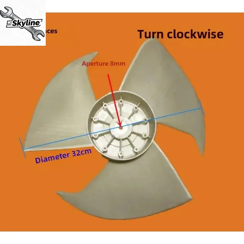 Air Conditioning Accessories, 3‑Piece Outdoor Fan Blade, Clockwise Rotation, 32cm Diameter