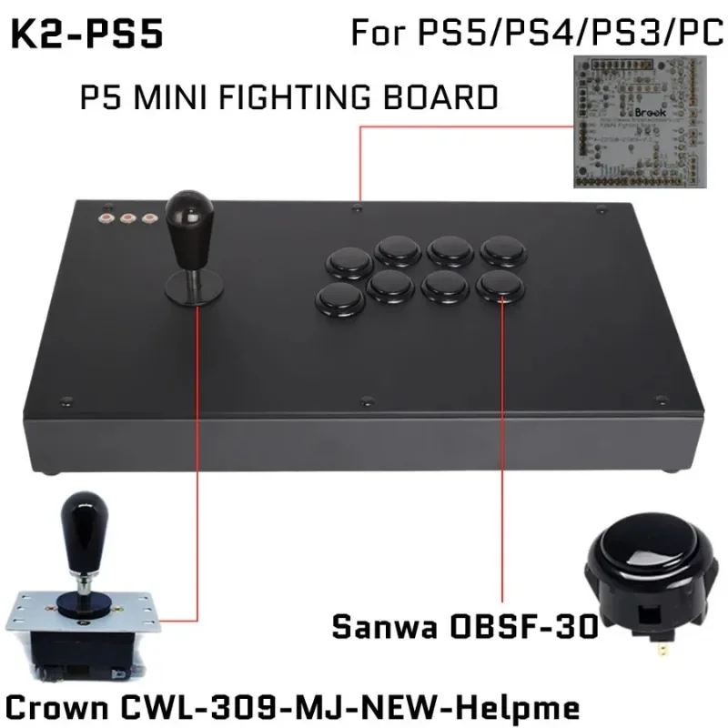 

Customizable FightBox K2 Combat Board Hitbox Style SANWA Button Crown Korean Joystick Korean Arcade Joystick Game Controller