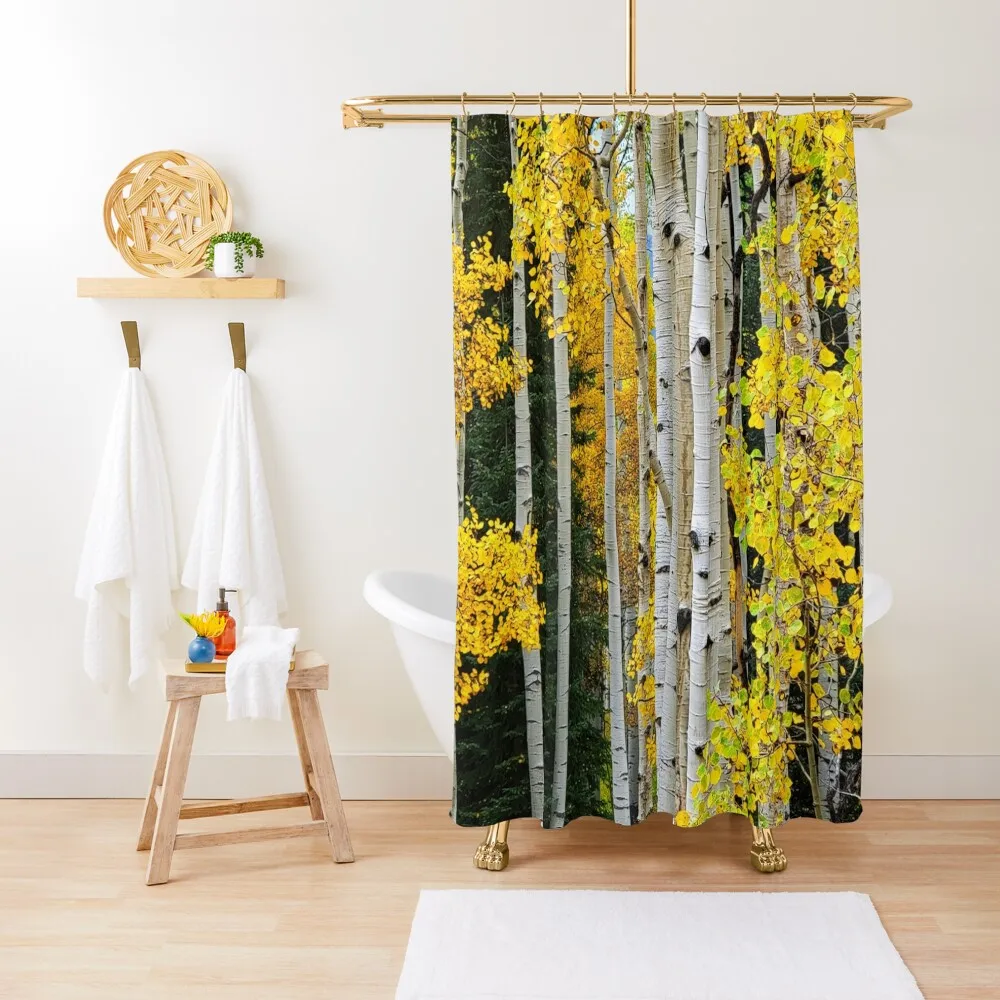 

Showy Aspens Shower Curtain Waterproof Bath And Anti-Mold In The Bathroom Anti-Mold Waterproof Shower Curtain