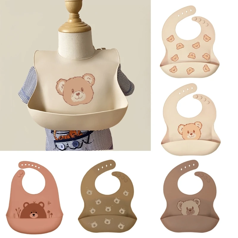 

2024 New Baby Bib Toddler Eating Bib Highchair Silicone Feeding Bib Easy Clean Waterproof Bibs for Infant Nursing Supplies