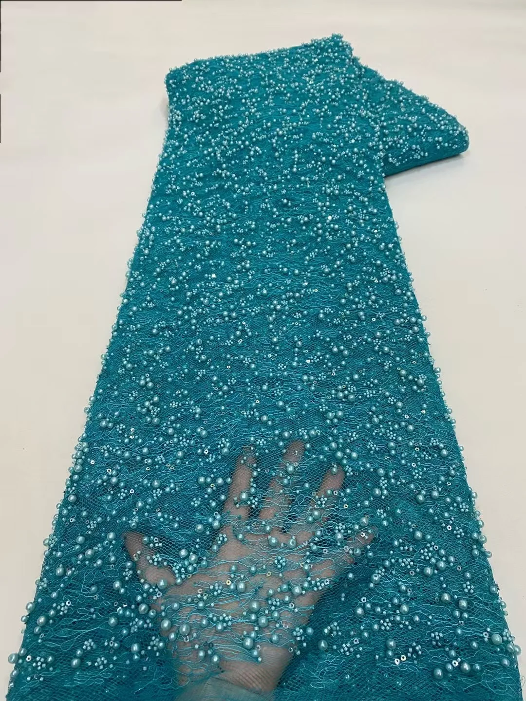

African Sequins Beaded Lace Fabric 2026 High Quality Groom Nigerian Wedding Bridal Embroidery French Tulle Dresses