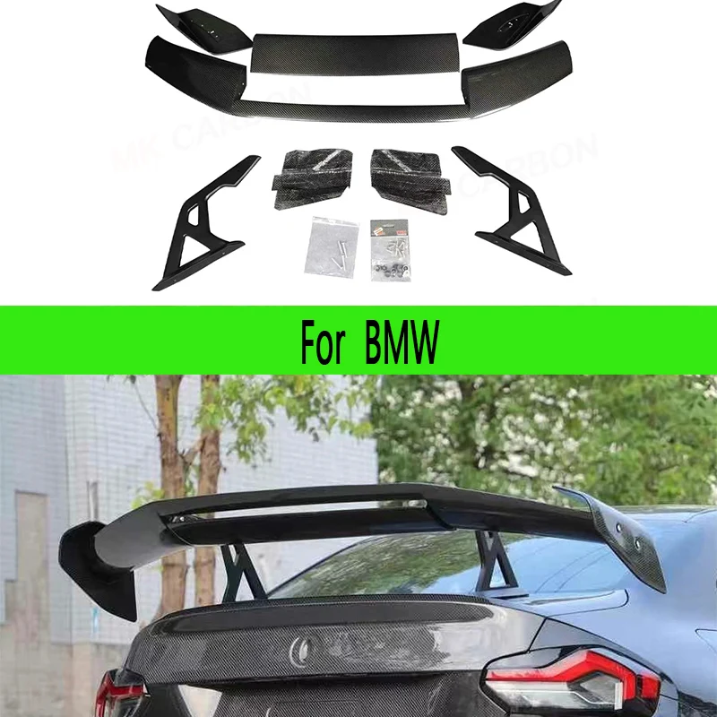 

For BMW M2 F87 G87 M3 G80 M4 G82 G83 Carbon Fiber Tail fins Rear Trunk Spoiler Guide Wing Rear Wing Car Trunk Diverter Auto Part