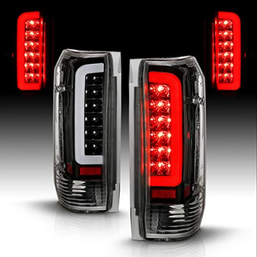 Truck 3D CType Halogen Led Tube Replacement Tail Light Set for 19891996  F150 Bronco F250 F350 Passenger and Driver Side Vehicl