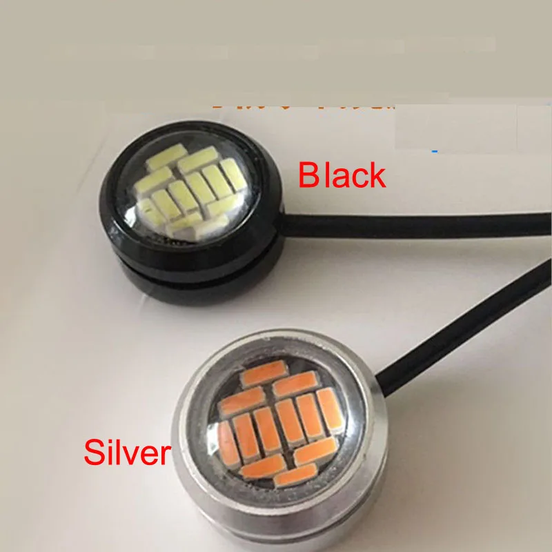 2pcs 12v 16v 24v 23mm LED Spotlight 5w Eagle Eye Bulb Lamp Yellow Amber 2200k Car Truck Vehicle DRL Fog Running Turn Reverse Lit