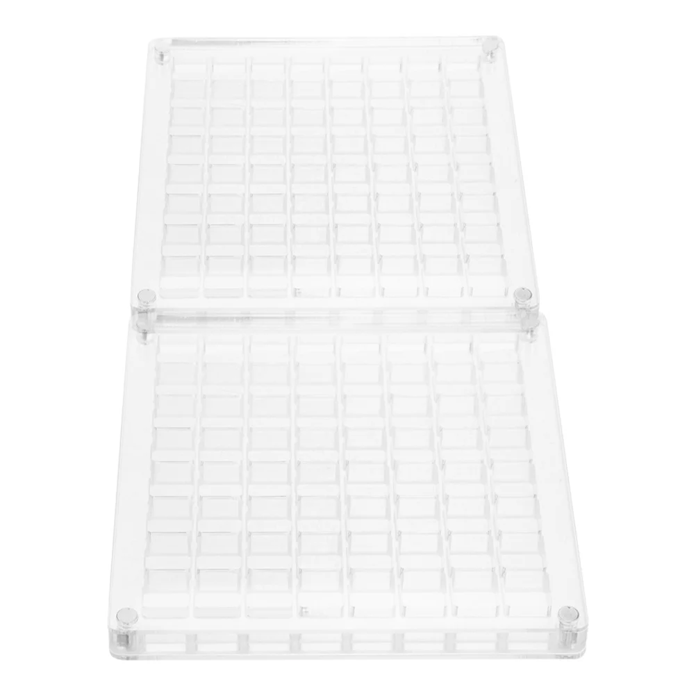 

2Pcs Seashell Storage Box Transparent Acrylic Multi-Grid Organizer Nail Charms Mini Stone Specimens Display Case
