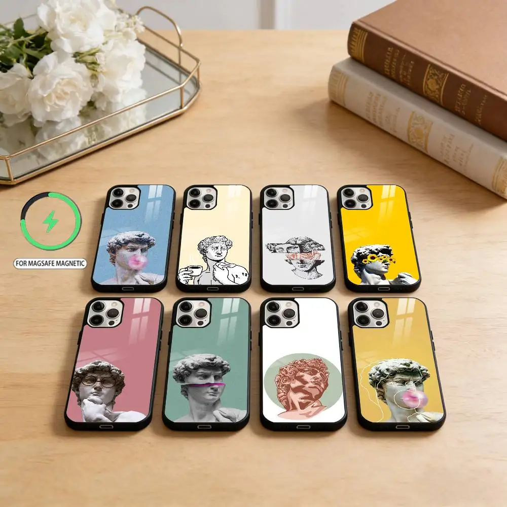 

D-David A-Art Phone Case For iPhone17,16,15,14,13,12,11 Plus,Pro Max Magnetic For Magsafe Wireless Charging