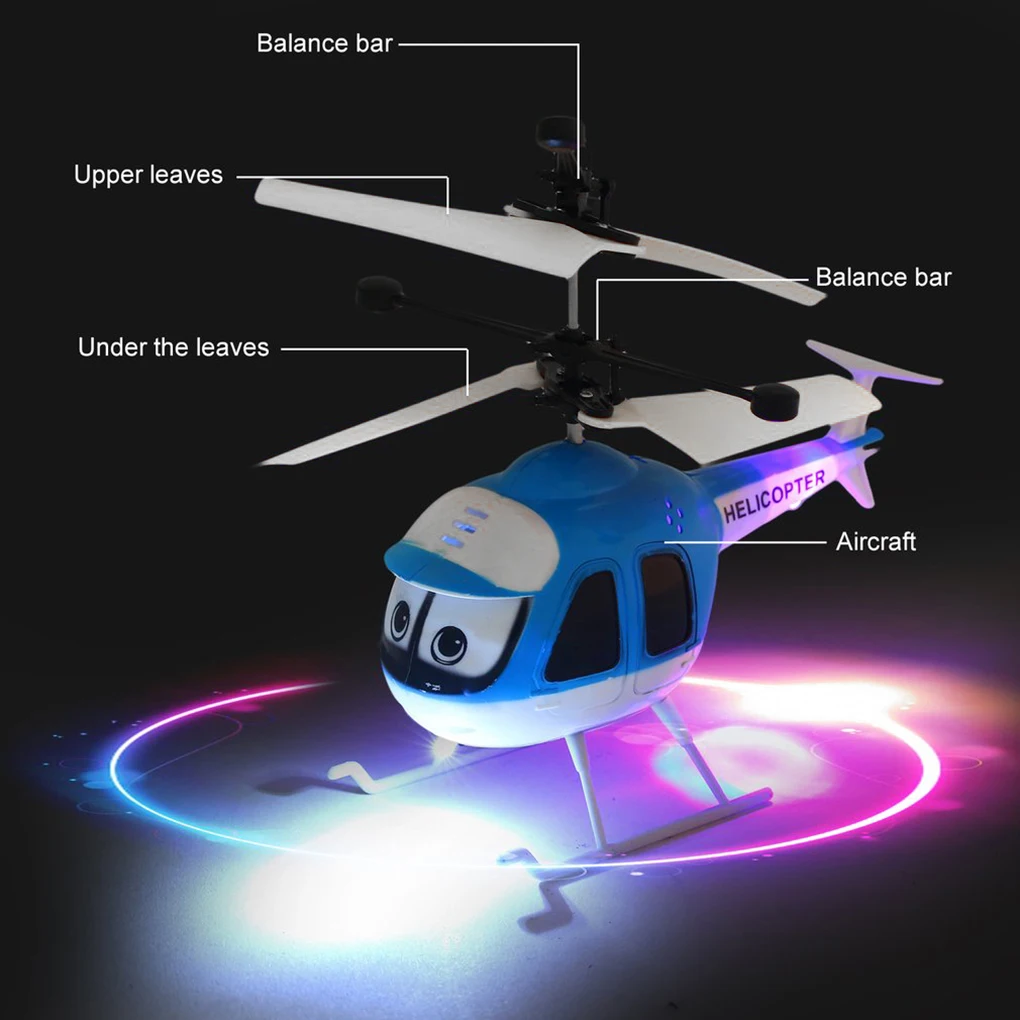 Mini RC Helicopter Induction Flying Toys RC Helicopter USB Charge Cartoon Remote Control Drone Kid Plane Toys Indoor Flight Toys