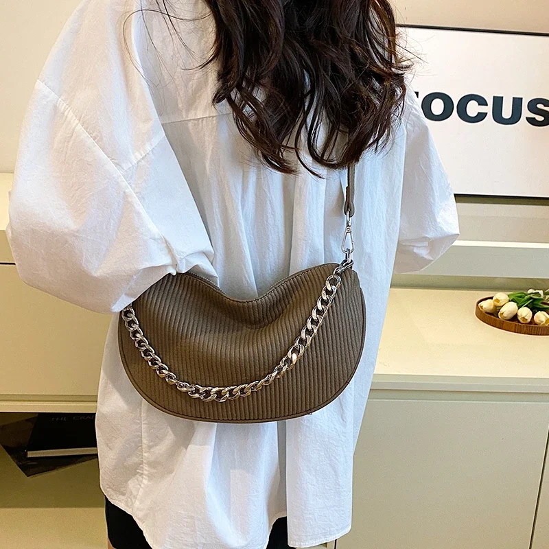 Trendy Chain PU Women's Crossbody Bag 2024 New Hot Selling Versatile Large Capacity Shoulder Bag Fashionable Women's Bag